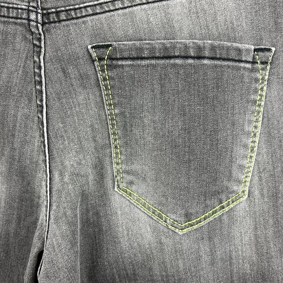 Marc Cain Women’s 2 Gray Skinny Ankle Jeans Green Stitch Roll Cuff Denim - Picture 6 of 8